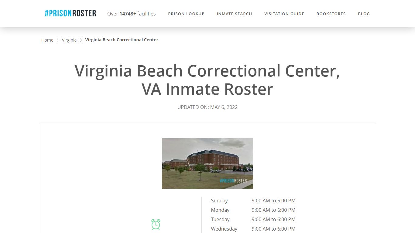 Virginia Beach Correctional Center, VA Inmate Roster